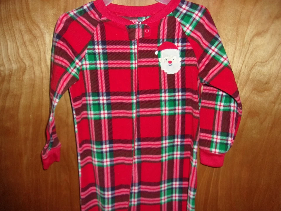 NIÑOS NIÑAS 3T ROJO CUADROS PATAS POLAR SANTA NAVIDAD PIJAMA NUEVO SIN ETIQUETAS Foto 2 de 2