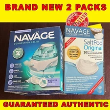 Navage Nasal Care Saline Nasal Irrigation Multi-User Includes 30 SaltPod +30PK