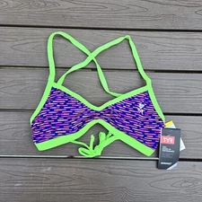 TYR Bikini Top Women Vitality Purple Tieback Performance  Bikini XS (0/2) New