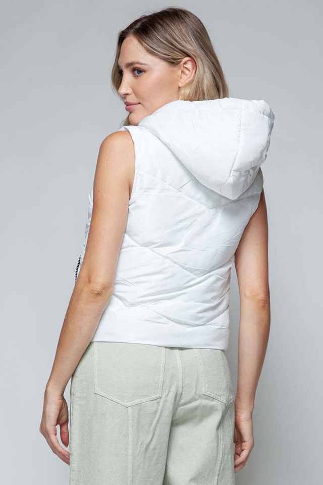 Snobbish Zip Up Turtleneck Shiny Quilted Vest main image 1