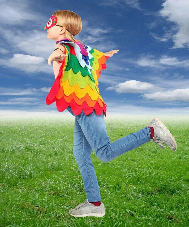 Disfraz de loro americano de vestir - Lindo, divertido, disfraz de loro volador para niños Foto 4 de 4
