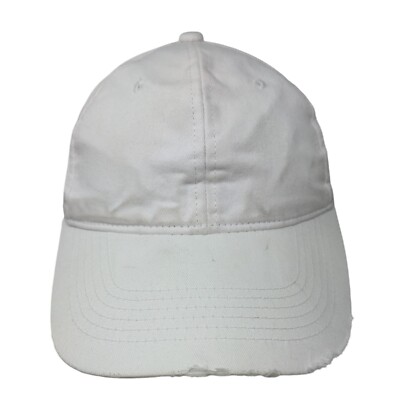George Strapback Hat White One Size Adjustable Vented Holes Distressed Blank