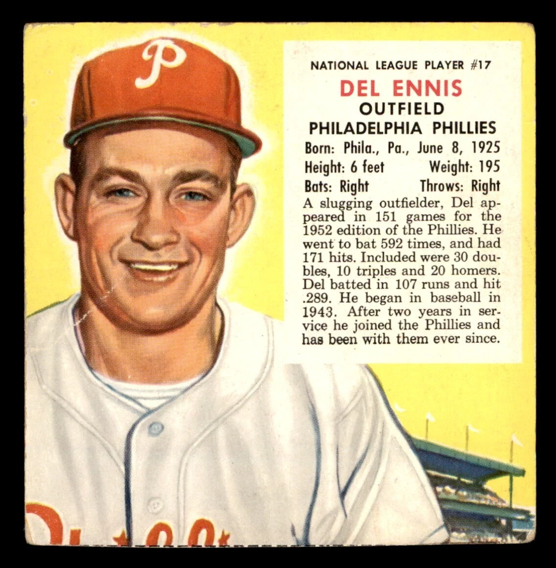 Del Ennis trading card