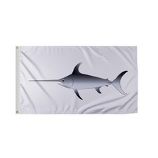 Promo Patriot's Swordfish  Boat Flag 12"x18" 200D Nylon, Brass Eyelets