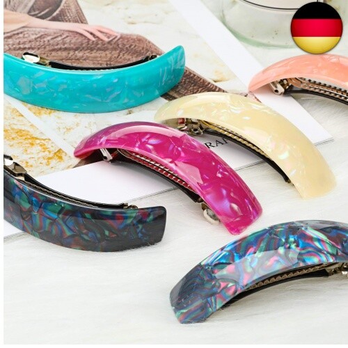 12 Retro-Acryl-Haarspangen Set – Automatisch, Großes Design, Französischer Stil Für Frauen & Damen