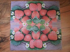 4 SERVIETTES de table vintage en PAPIER / fête / découpage / artisanat / FRAISE