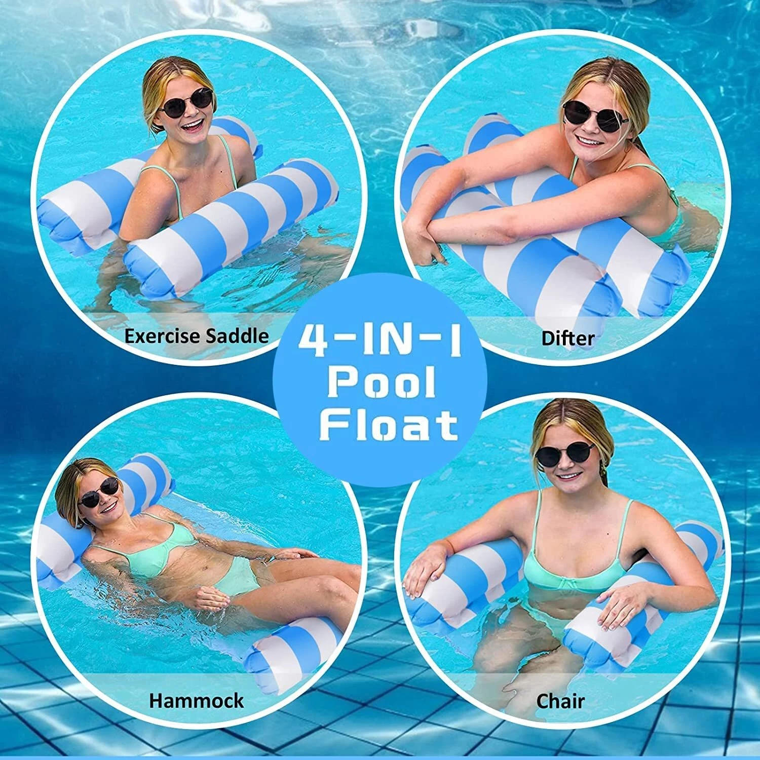 Pool Floats - 2 Pack Inflatable Swimming Pool Floats Hammock Chair for Adults US