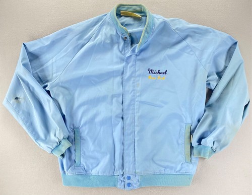 Vintage 70’s Men’s LEGENDS Hot Rod Jacket Baby Blue Holloway Coat Cars Boss Jack - Picture 2 of 24