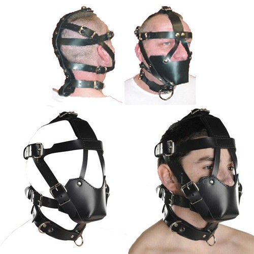 Puppy Play Fantasy Binding Dog Tai Plugs Harness hood with mouth Gags Adult - Picture 2 of 26
