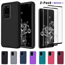 For Samsung Galaxy S20/S20+/Ultra FE Hybrid Phone Case Cover with Tempered Glass