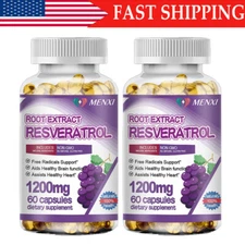 Resveratrol Maximum Strength Natural (2×60 CAPSULES) Anti - Aging Antioxidant US