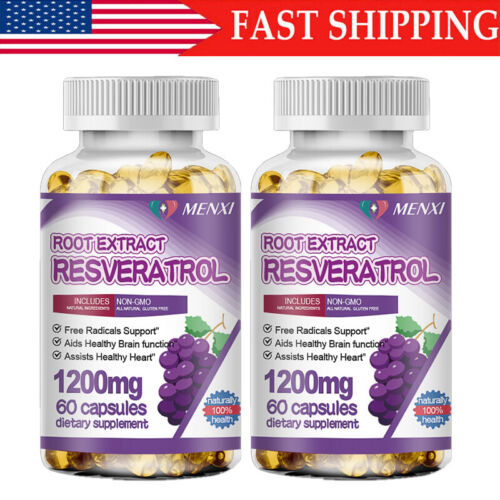 Resveratrol Maximum Strength Natural (2×60 CAPSULES) Anti - Aging Antioxidant US - Picture 1 of 10