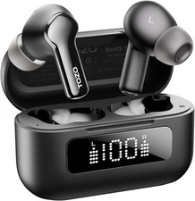 ANC Wireless Earbuds 6 Mics, 55H Playtime, Bluetooth 5.3, IPX8 Waterproof, LED