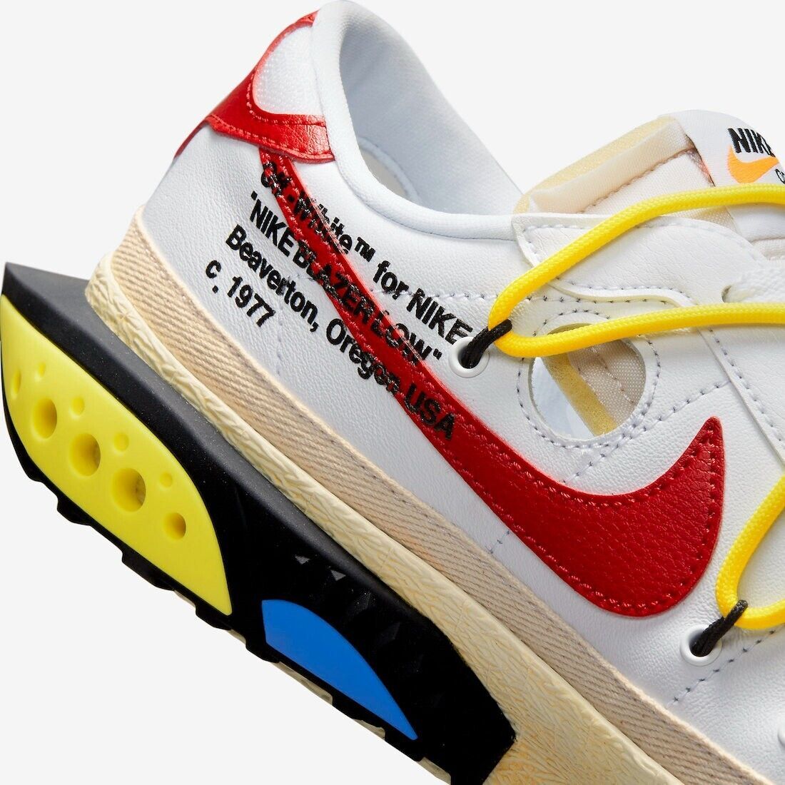 Size 10 - Nike Off-White x Blazer Low White University Red Size 10 - Nike Off-White x Blazer Low White University Red