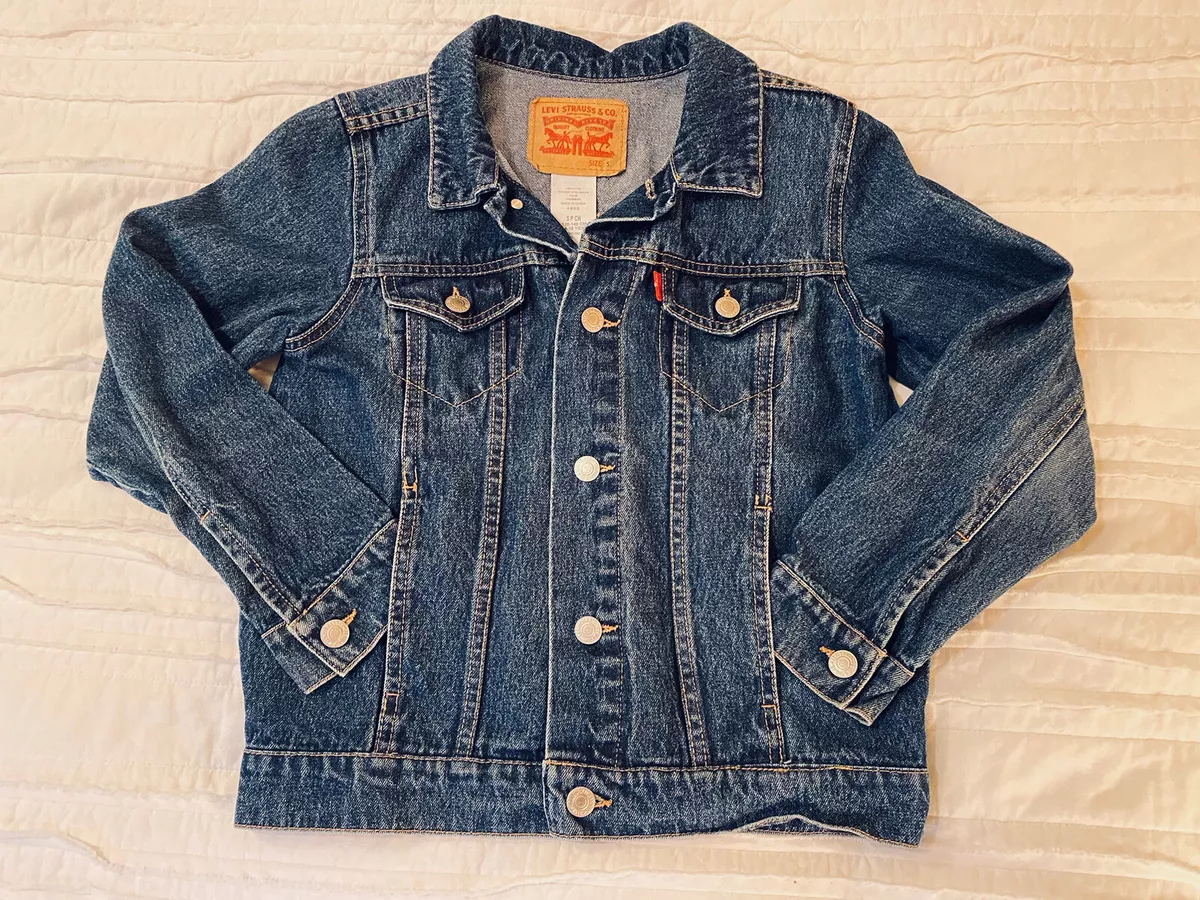 Levi Strauss Jacket Girls Boys Size Small Button Red Tab Denim