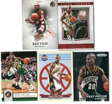 Gary Payton 5 Card Basketball Card Lot HOF SONICS CELTICS LAKERS HEAT (LOT 1)