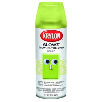 Krylon K03051000 Glowz  Glow-in-The-Dark Paint, Green Glowz - 10 Ounce