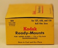 Kodak Ready-Mounts do rozmiarów folii 127, 620 i 120 rolkowych.