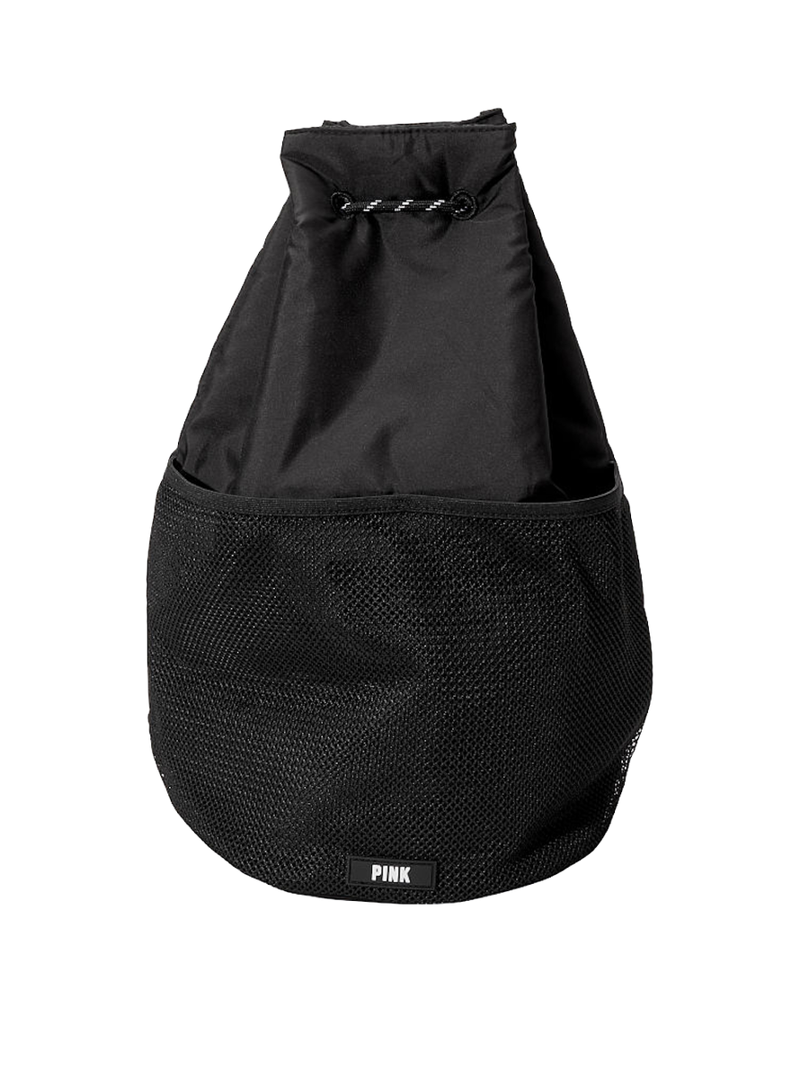PINK Victoria\'s Secret Black Drawstring Backpack New Victorias Secret PINK Drawstring PE Gym Travel Backpack  main image 2