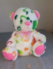 Homerbest Plush Rainbow Teddy Bear 12” Multicolored White & Pink Stuffed Animal