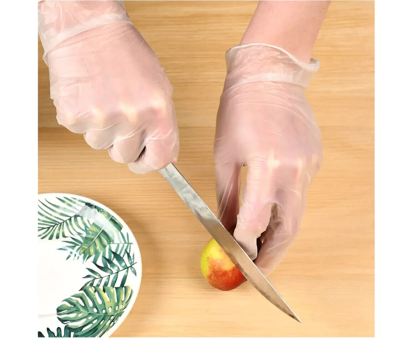 100 Pcs Handicare Disposable Vinyl Gloves Examination Powder Latex Free