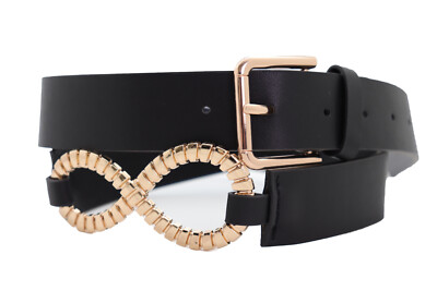 Women Black Waistband Classy Look Fashion Belt Gold Metal  display picture 1