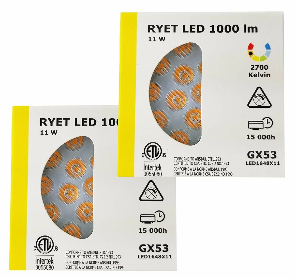 GX53 LED Light Bulbs IKEA RYET Energy Saving 1000 LM 2700K