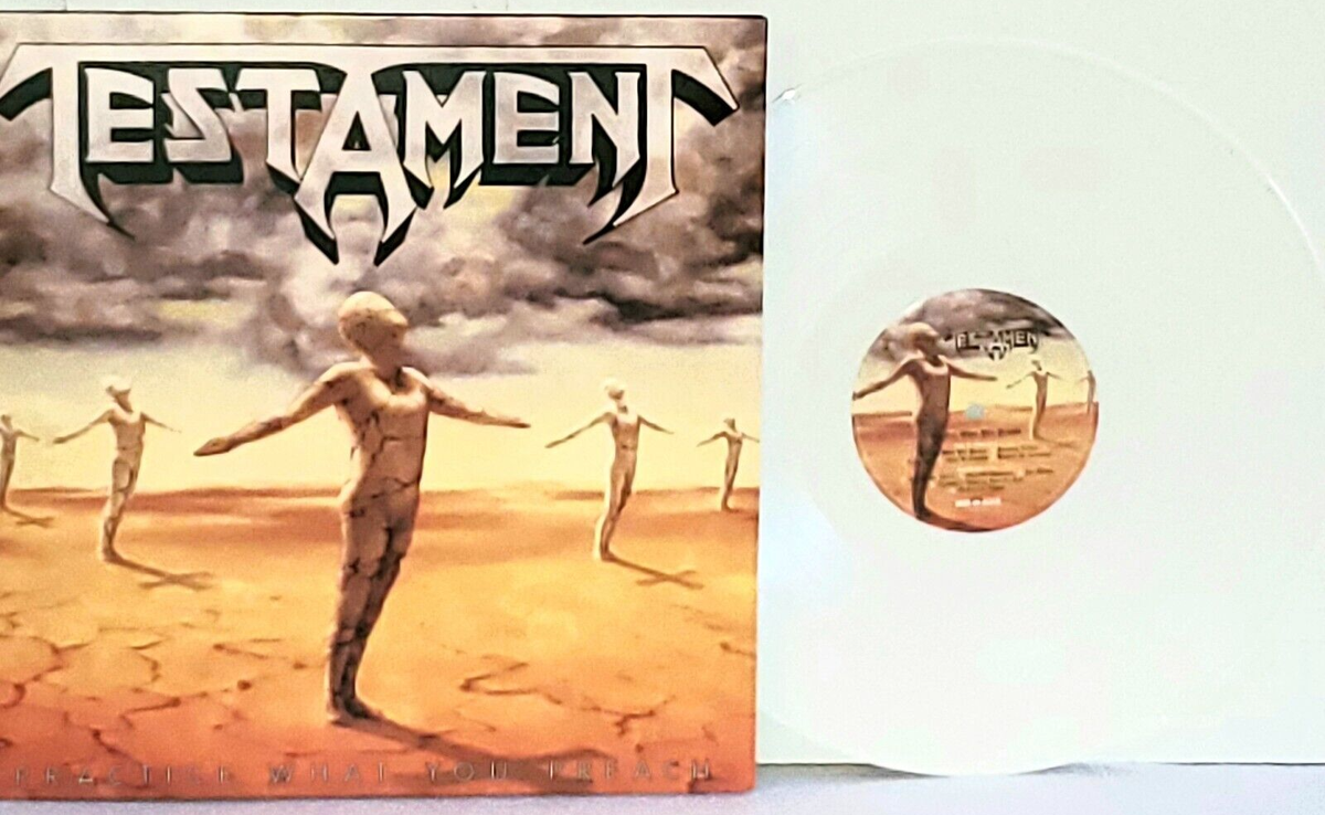 TESTAMENT Practice What You Preach UK White Vinyl LP VG+ 2011