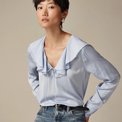 J.Crew Goldie top in satin L