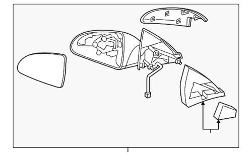 Espejo lateral derecho para GM (P/N 15921263)
