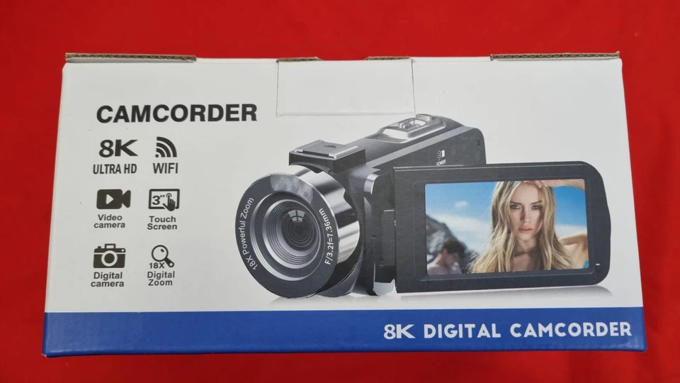 8K Ultra HD Video Camera 64MP Camcorder~18X Zoom,Touch Screen,2Battery(Brandnew) - Image 2 of 4