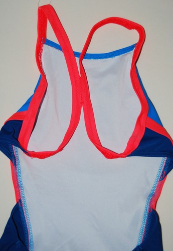 NWT Aqua Sphere Women's Cindy Bright Blue with Coral 1-pc Tank Swimsuit sz 4 14 - Picture 10 of 15