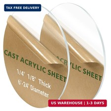 2 Pieces 1/8" round Plexiglass Sheet, 8 Inch Diameter Clear Acrylic Circle, roun