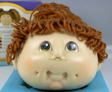 THE ORIGINAL DOLL BABY DOLL HEAD 3109 BROWN PONYTAIL BABY 4.5 INCH VINTAGE 1984