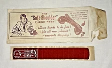 Maroon "Soft Shoulder" Phone Rest Advertising Atlanta Attachment Co. Vintage