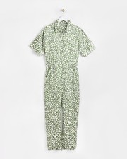 Oliver Bonas Womens Green Collar Jumpsuit Size 8