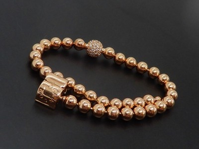 Original Pandora 14k Rose Gold Plating Beads & Pavé Armband 588342CZ