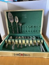Holmes & Edwards Inlaid Silver Plate 42 Piece Flatware Silverware Set From 1950s