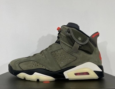 Jordan 6 Retro x Travis Scott Men's Olive Sneakers Size 11.5 CN1084-200