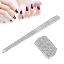 Stainless Steel Nail File Double Side Polished Washable Portable Nail Art Tool