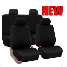 Black For Toyota For Tacoma Car Seat Covers Full Set Cloth Front Rear Cushion S