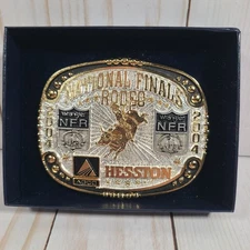 National Finals Rodeo 2004 Belt Buckle Gold & Silver-Plated Montana Silversmith