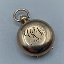 9ct Gold Filled Sovereign Coin Case Holder Pendant Fob Dennison C1900 Engraved