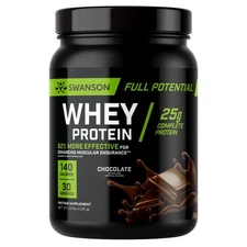 Swanson Full Potential Whey Protein - Chocolate 25 g protein 2.5 lbs Pwdr