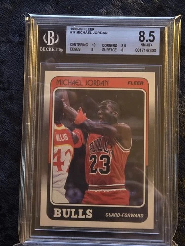 1988 Fleer MICHAEL JORDAN #17 BGS 8.5 - 10 CENTERING! Certification 17147303