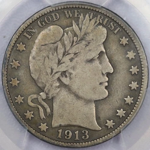 1913 50c Barber Half Dollar - PCGS F 12