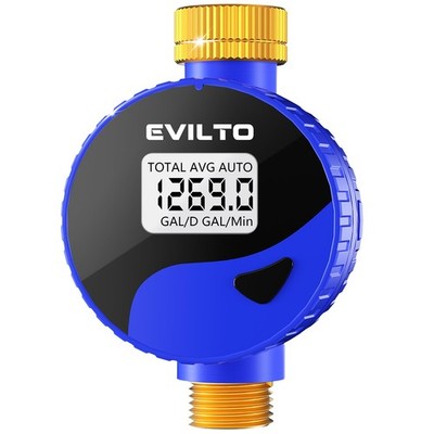 Water Flow Meter 360 Rotatable Panel Alloy Inlet Measure Gallon Liter RV