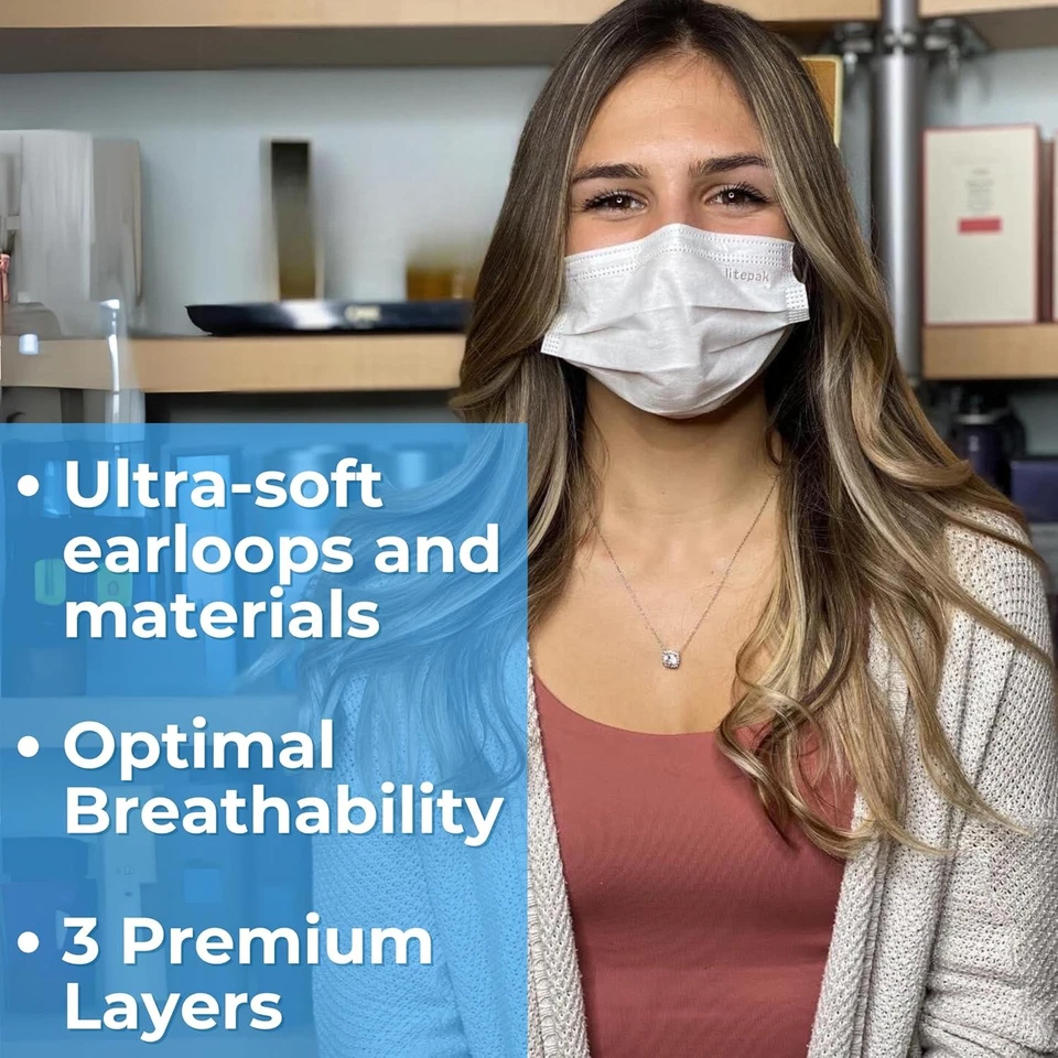 125-Pack Disposable Face Mask Premium Comfort Earloops with Dispenser Box - Image 2 of 4