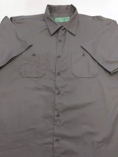 Red Kap Work Shirt Short Sleeve Gray 2 Pocket Size XXL Long 100% Cotton New