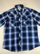 Wrangler Pearl Snap Shirt Men s XL Blue Western Pearl Snap Snap Short Sleeve